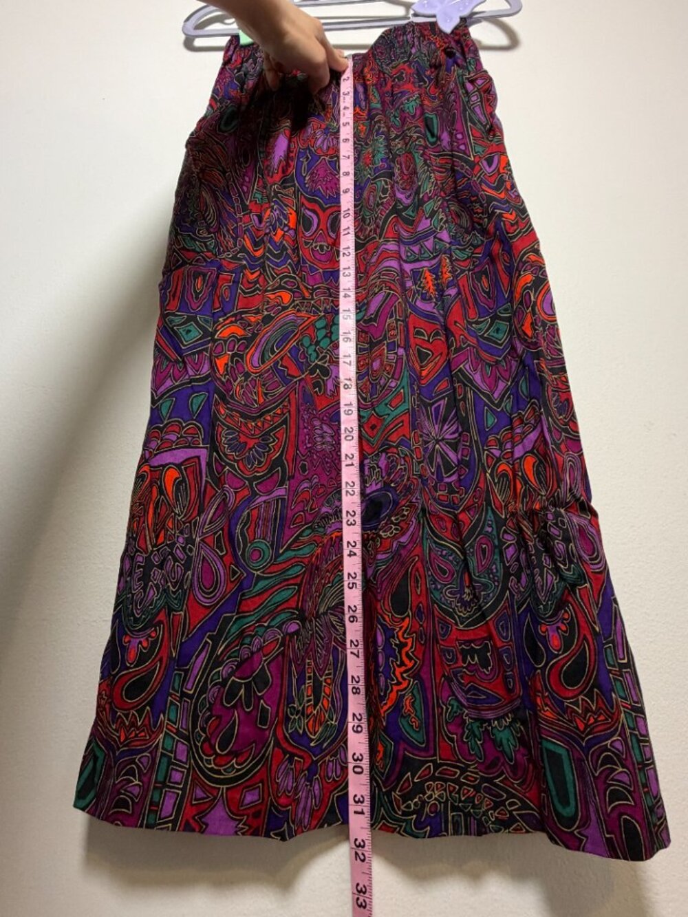 RARE Vintage Marc Anthony Abstract Paisley Colorful Midi Skirt Medium Pockets